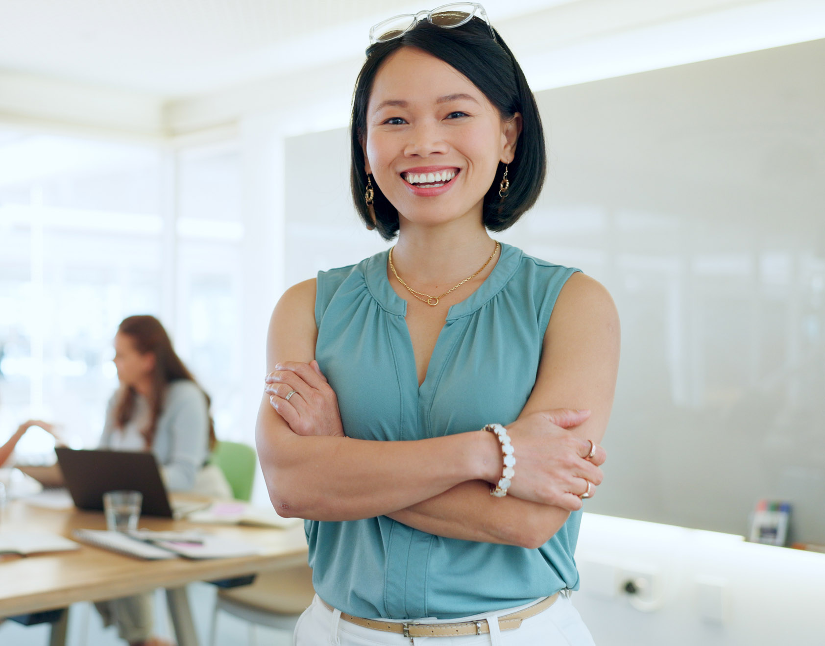 Realtor woman smiling